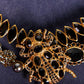 Oscar de La Renta Cunky Gold Black Crystal Bug Necklace