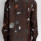 LOUIS VUITTON X Grace Coddington Catogram Silk Shirt 36