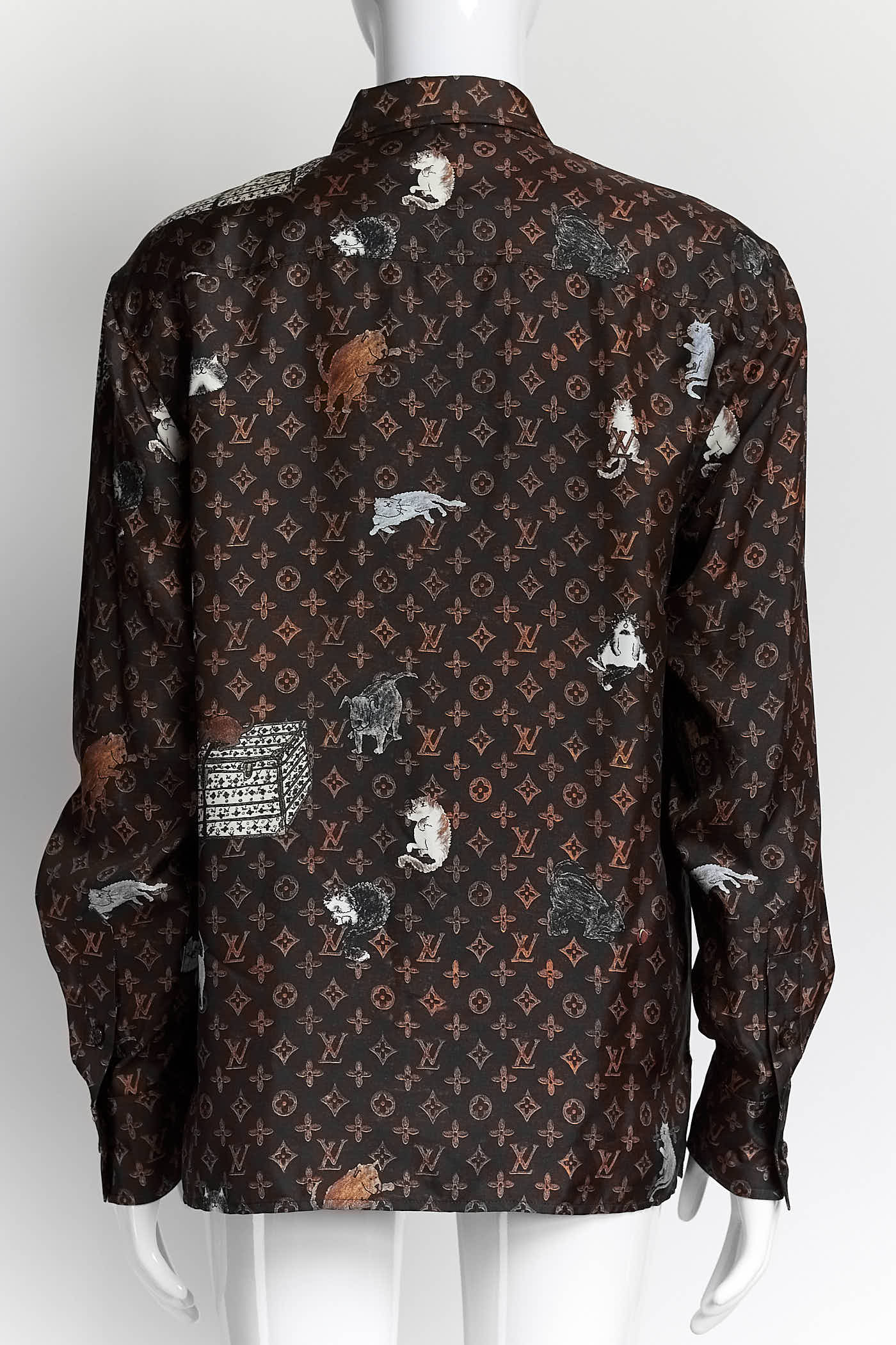 LOUIS VUITTON X Grace Coddington Catogram Silk Shirt 36