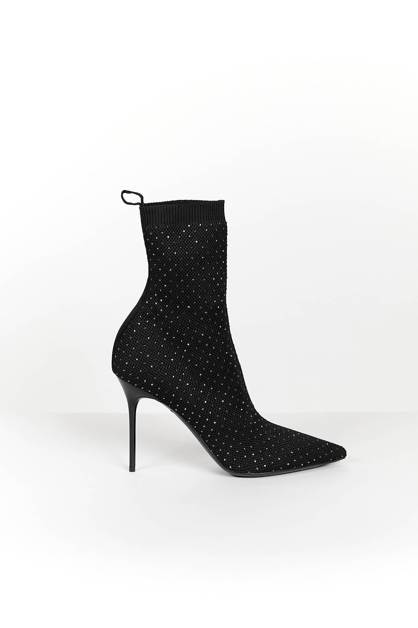 Balmain Skye Stretch-Knit Ankle Boots 39