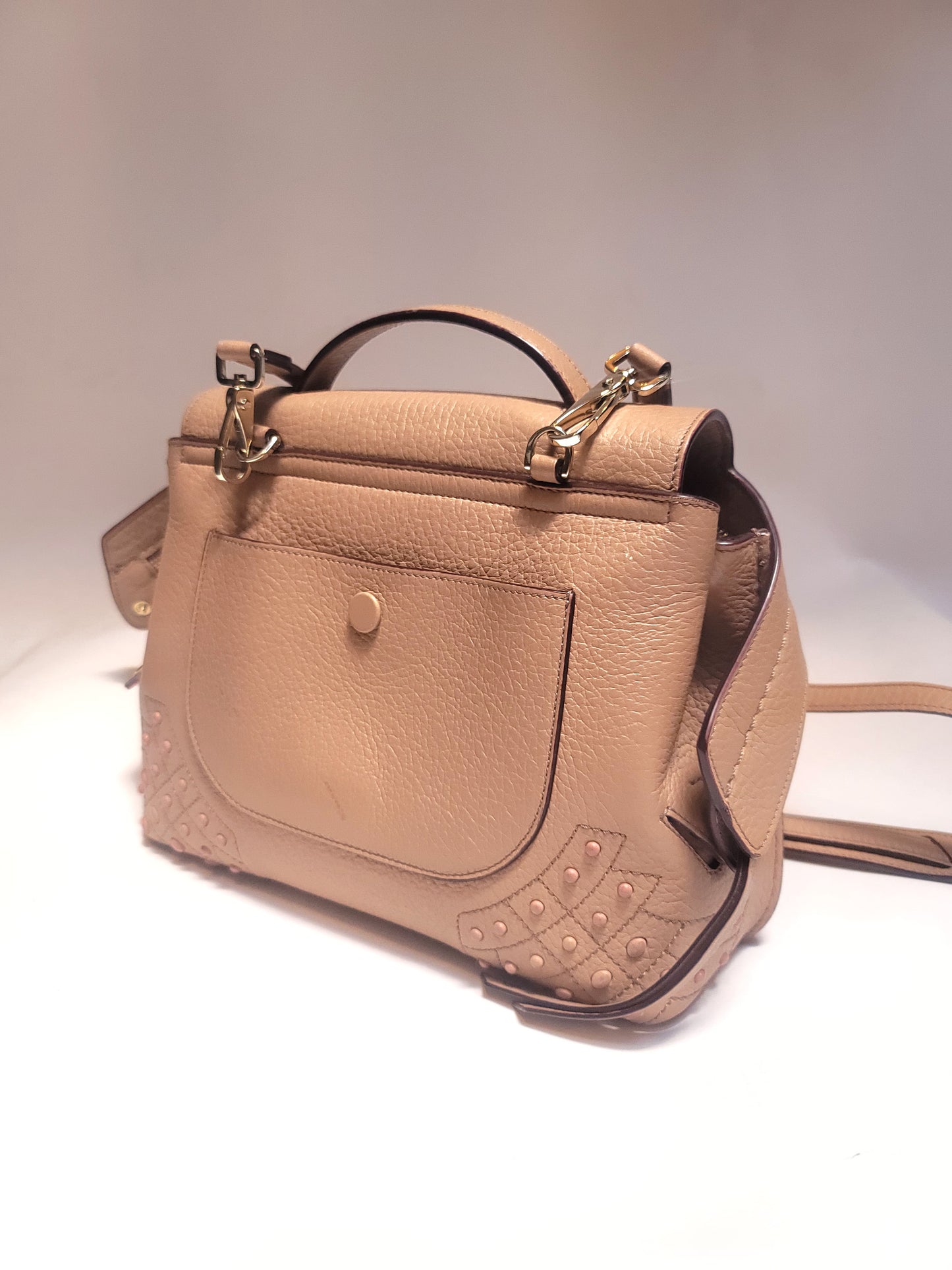 Tod's Beige Leather Top Handle Bag