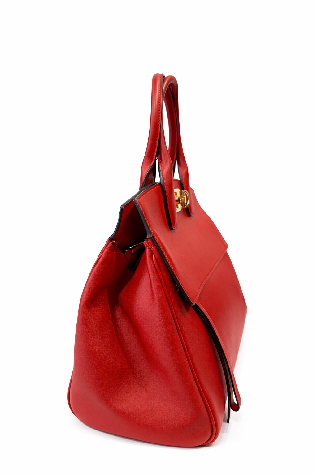 Salvatore Ferragamo Calfskin The Studio Bag Red