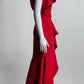 Elie Saab Red Ruffled Dress 36