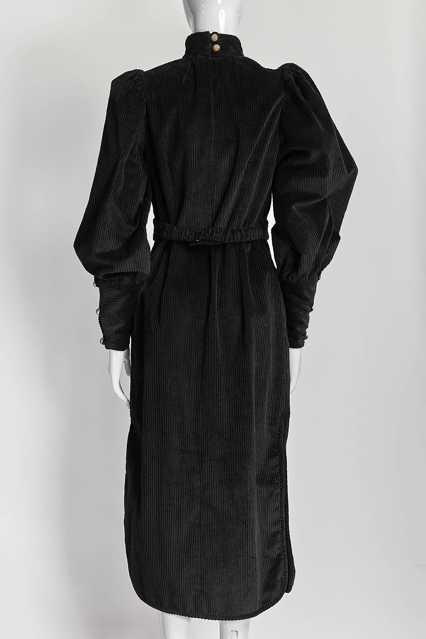 Anna Mason Black Corduroy Puffy Sleeve Dress 8