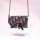 Dior Blue Oblique Jacquard Saddle Nano Pouch