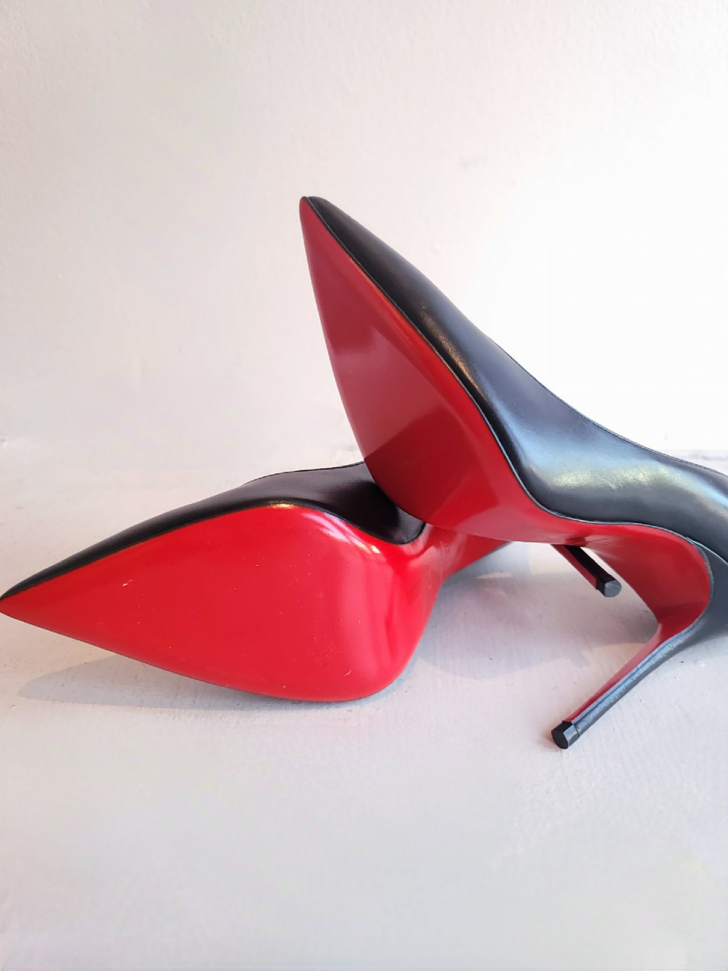Christian Louboutin Black Matte Leather  Heels 37