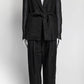 Brunello Cucinelli Black Linen Jacket with Sheer Sleeves Suit 42