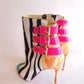 Christian Louboutin Multicolor Zebra /Snakeskin Open Toe Boots 38.5