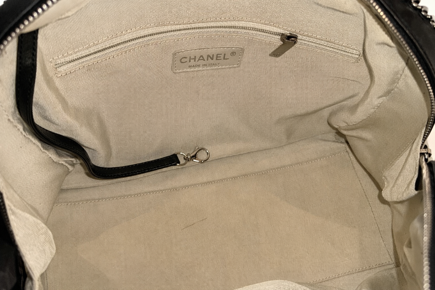 Chanel Chain Around Bowler Bag in Black Lambskin Leather