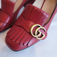 Gucci Red GG Marmont Fringe Heel 37