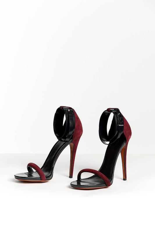 Celine Burgundy Suede Sandals 40