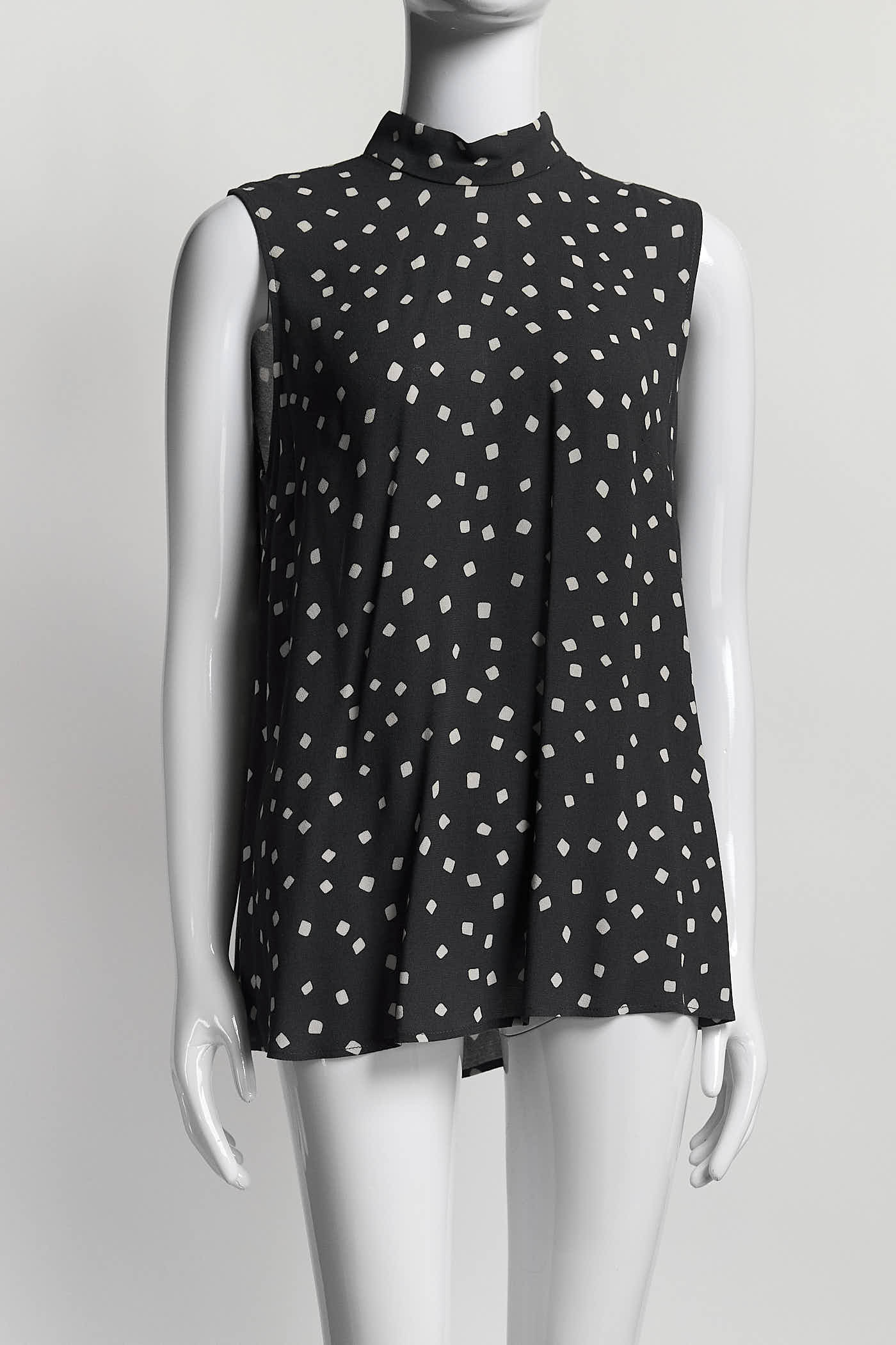Zimmermann Grey with White Dot Sleeveless Top 0