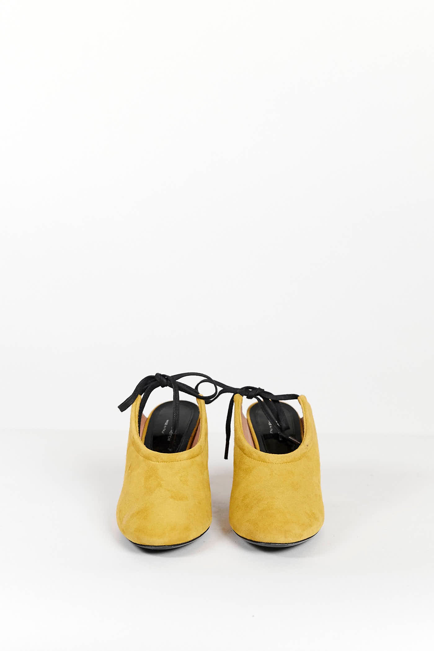 DRIES VAN NOTEN Yellow Suede Sling-back Pumps 37.5