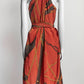 GUCCI 2011 Pure Silk Copper & Gold Chain Print Dress 38
