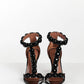 Alaia Black Patent Leather Studded T- Striped Heel 38.5