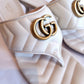 Gucci GG Marmont White Leather Sandal Heel 38.5