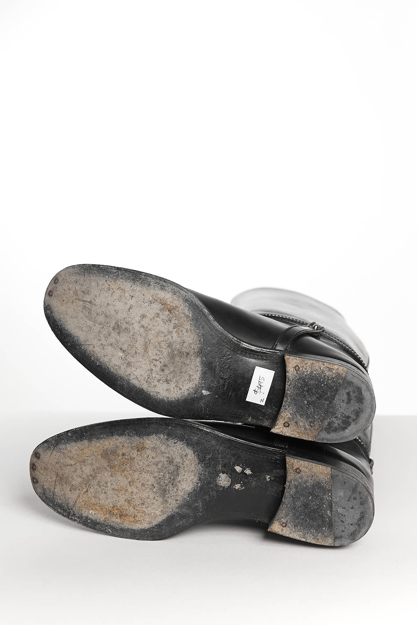 Gucci Black Riding Boots with Silver Logo 38.5