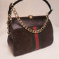 Gucci Suede GG Monogram Mini Virgo Tote Brown