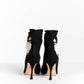Dolce & Gabbana Black White Embroidery Slip On Boots 39