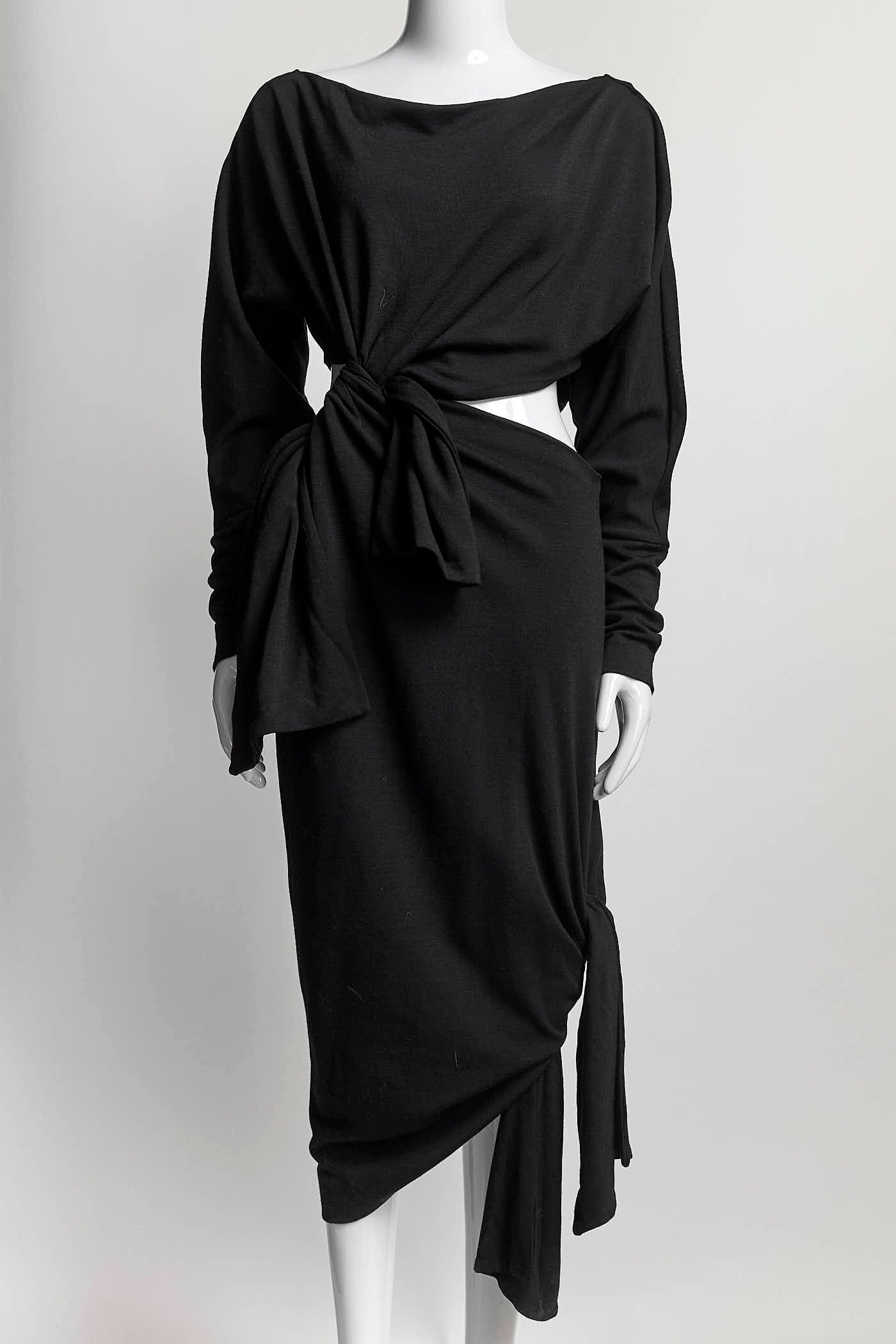 Khaite Black Long Dress with Cutout Detail M