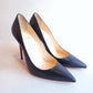 Christian Louboutin Black Matte Leather  Heels 37