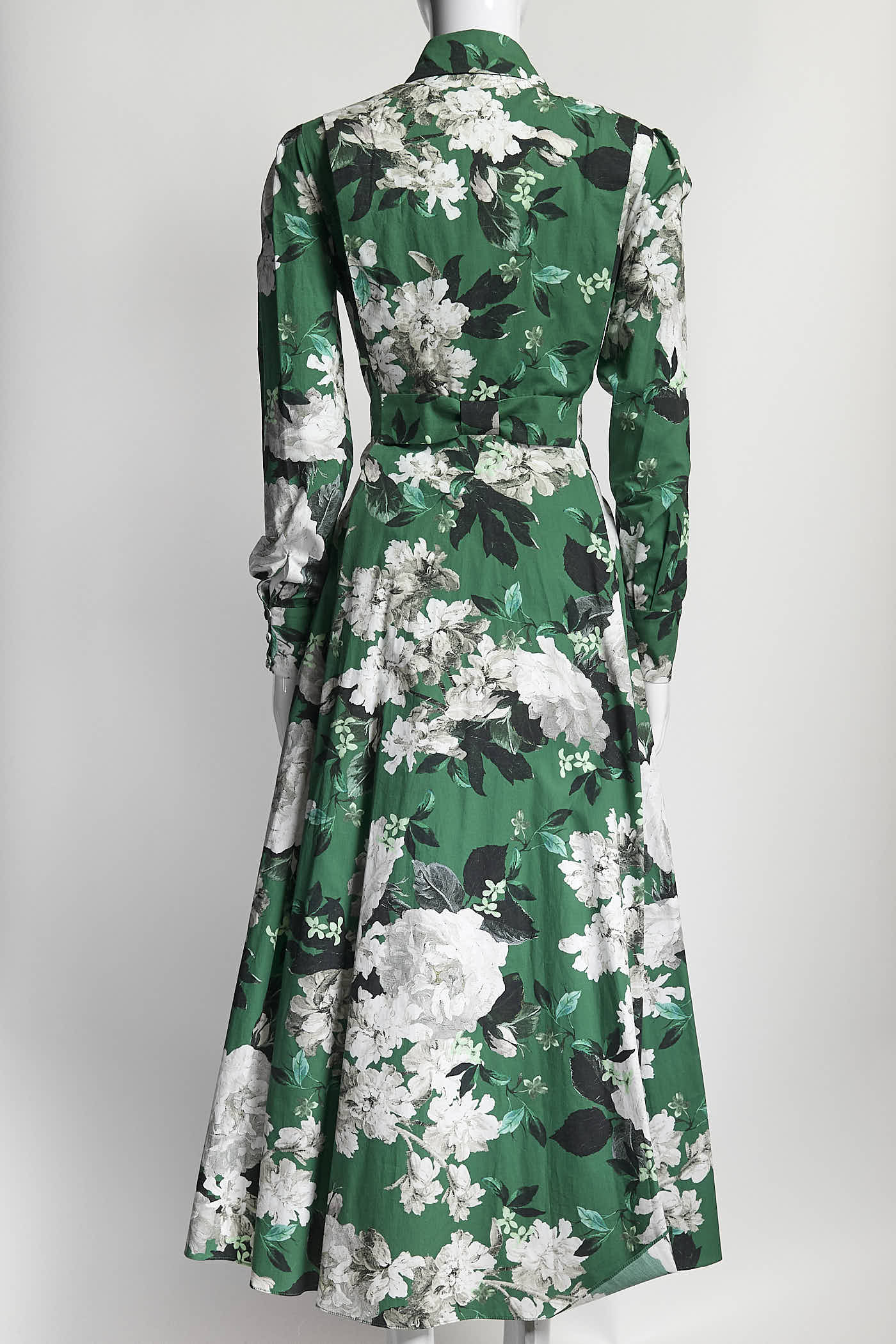 Erdem Green/White Floral Printed Dress 6