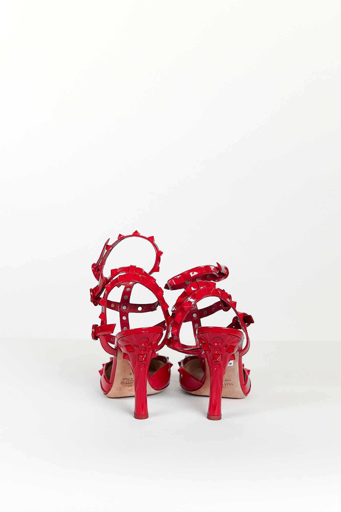 Valentino Red Rockstud Ankle Strap Pumps 39