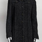 Chanel Fall/Winter 2002 Navy Boucle Tweed Coat 42