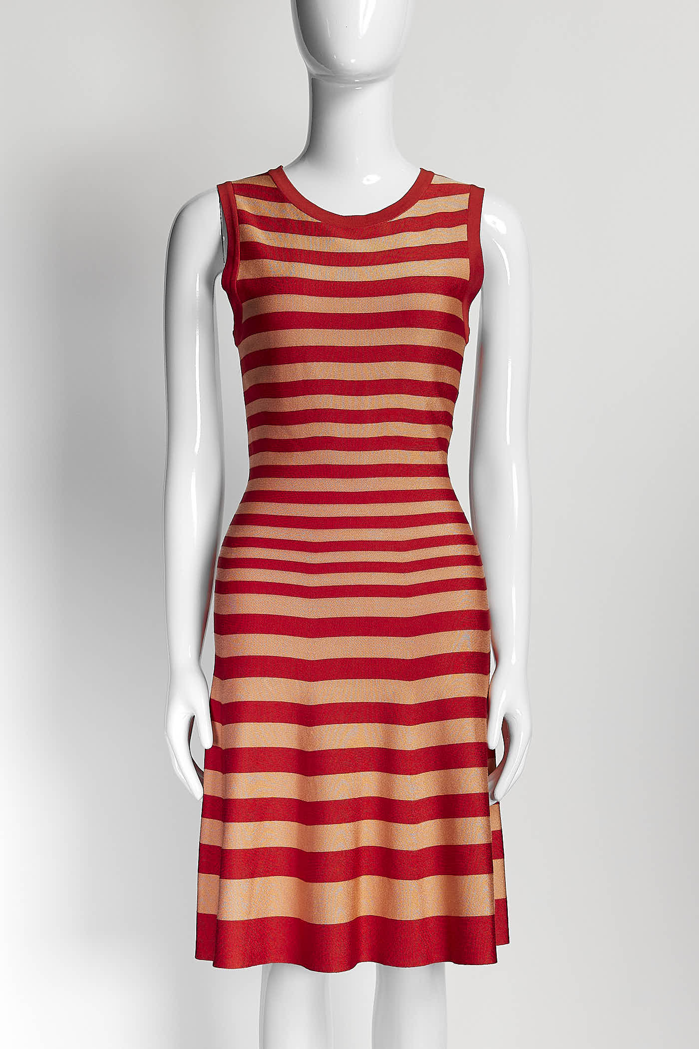 Alaia Red Striped Sleeveless Dress 36