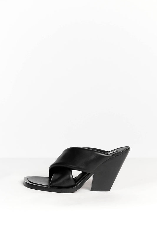 Jil Sander Black Leather Sandal 40.5