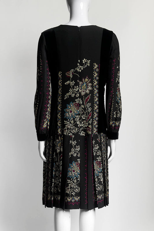 Gucci Black Silk Moroccan Print Dress 42