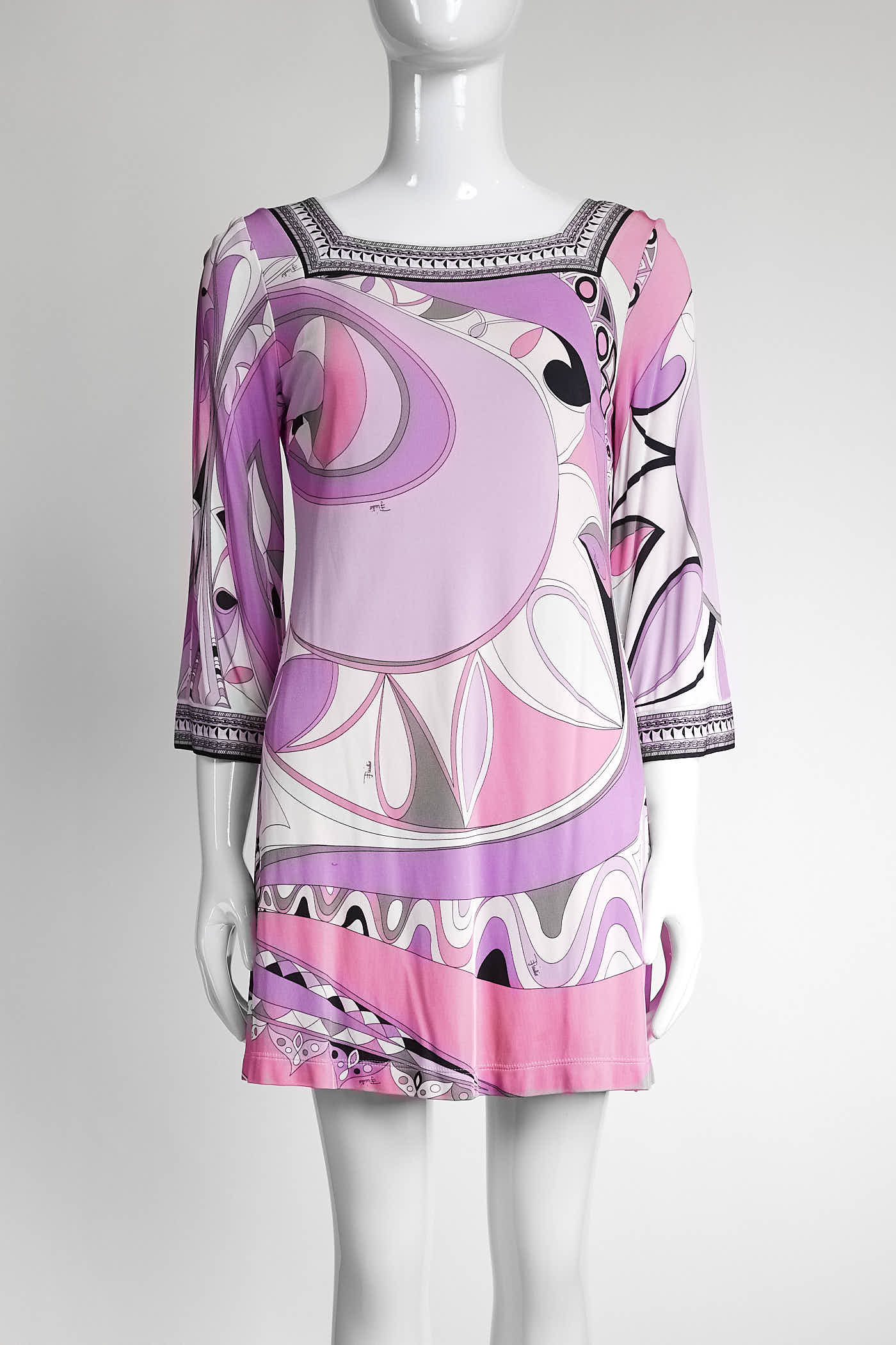 Emilio Pucci Pink Patterned Mini Dress 44