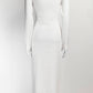 Fendi White FF Zucca Knit Midi Dress 44