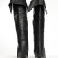 Michael Kors Black Leather Riding Boots with Block Heels 37.5