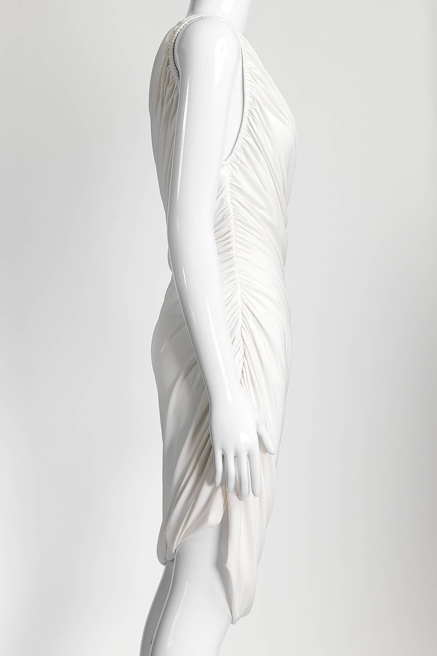 NORMA KAMALI Snow White Draped One Shoulder Dress 36