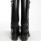 Gucci Black Riding Boots with Silver Logo 38.5