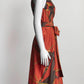 GUCCI 2011 Pure Silk Copper & Gold Chain Print Dress 38