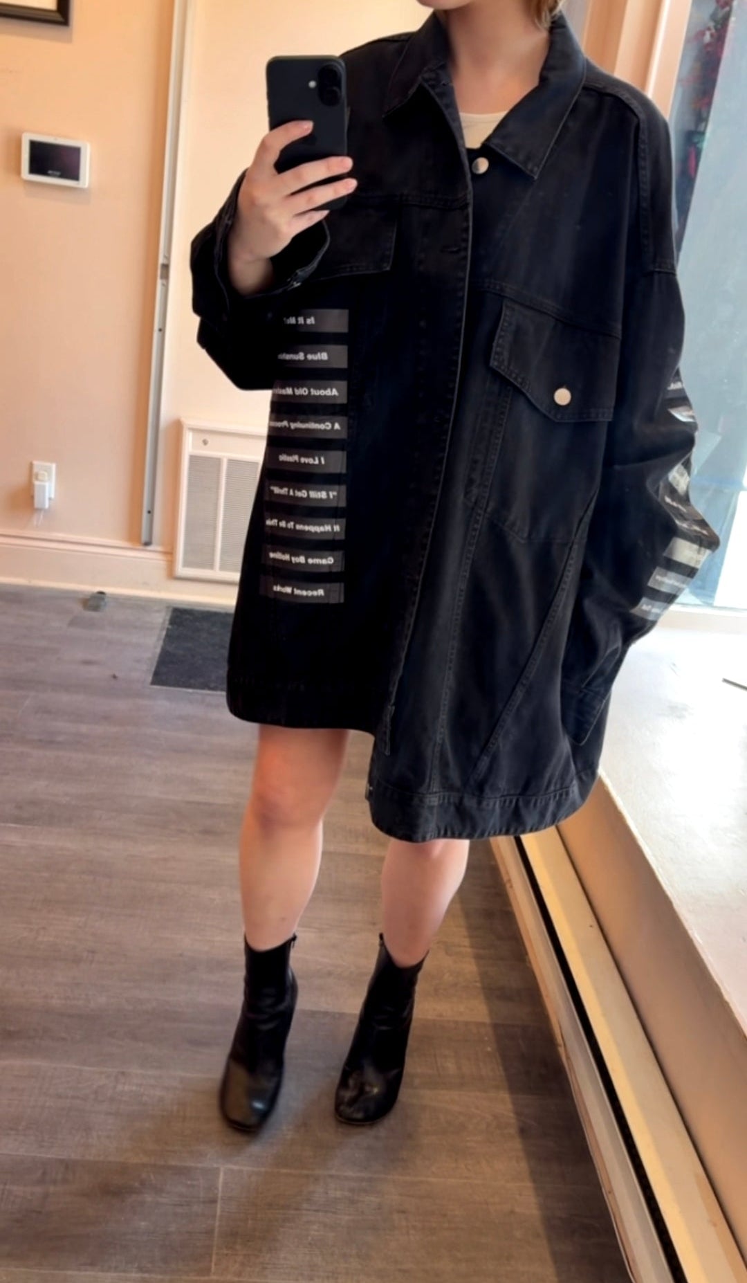 RAF SIMONS Oversized Black Denim Jacket S