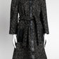 Louis Vuitton Multicolor Tweed with Black Leather Detail Coat 38