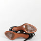 Alaia Black Patent Leather Studded T- Striped Heel 38.5