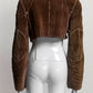 J.MENDEL Brown Fur Cropped Jacket