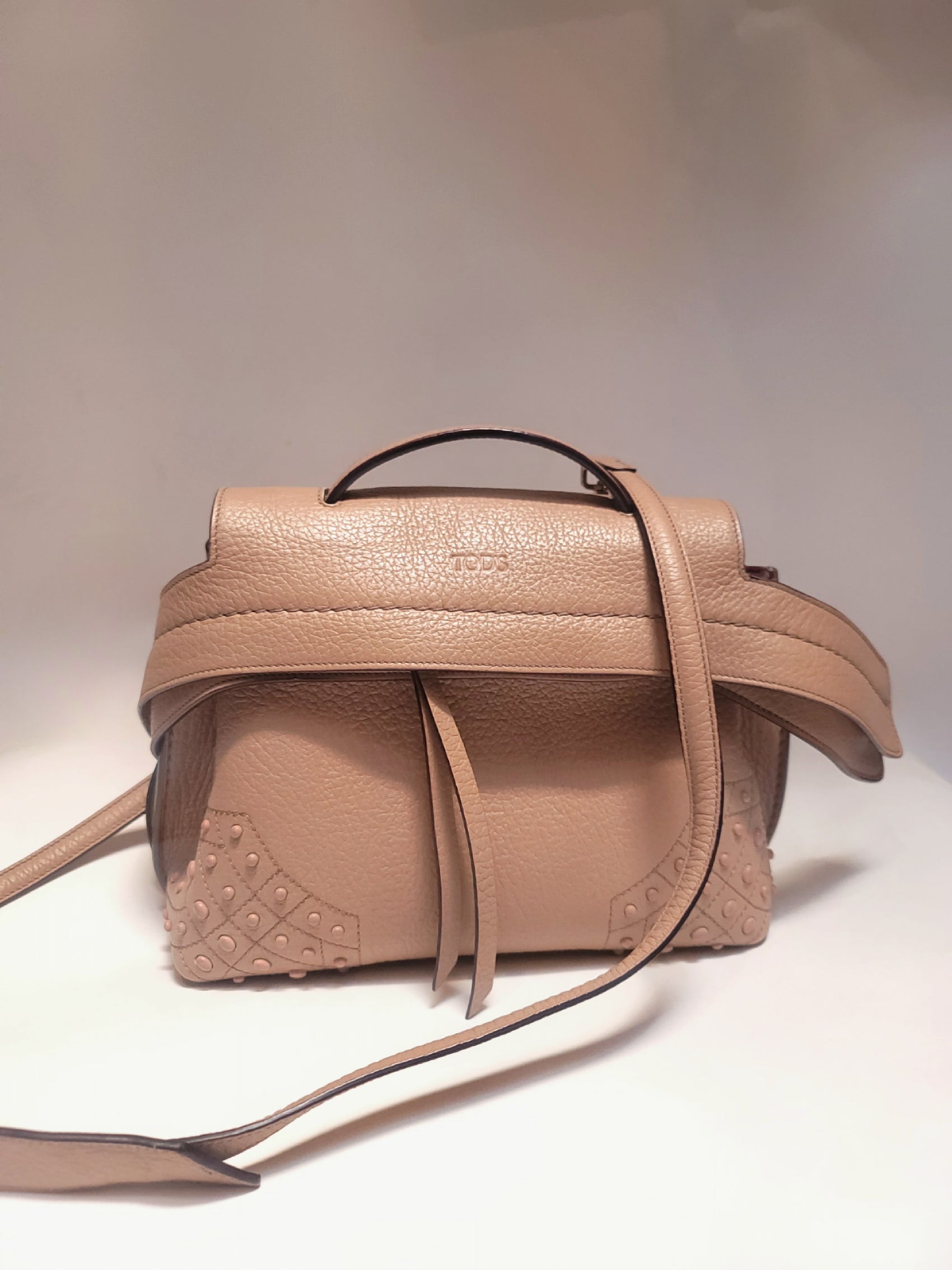 Tod's Beige Leather Top Handle Bag