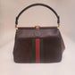 Gucci Suede GG Monogram Mini Virgo Tote Brown