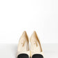 Chanel Cream and Black Cap Toe Heel 37.5