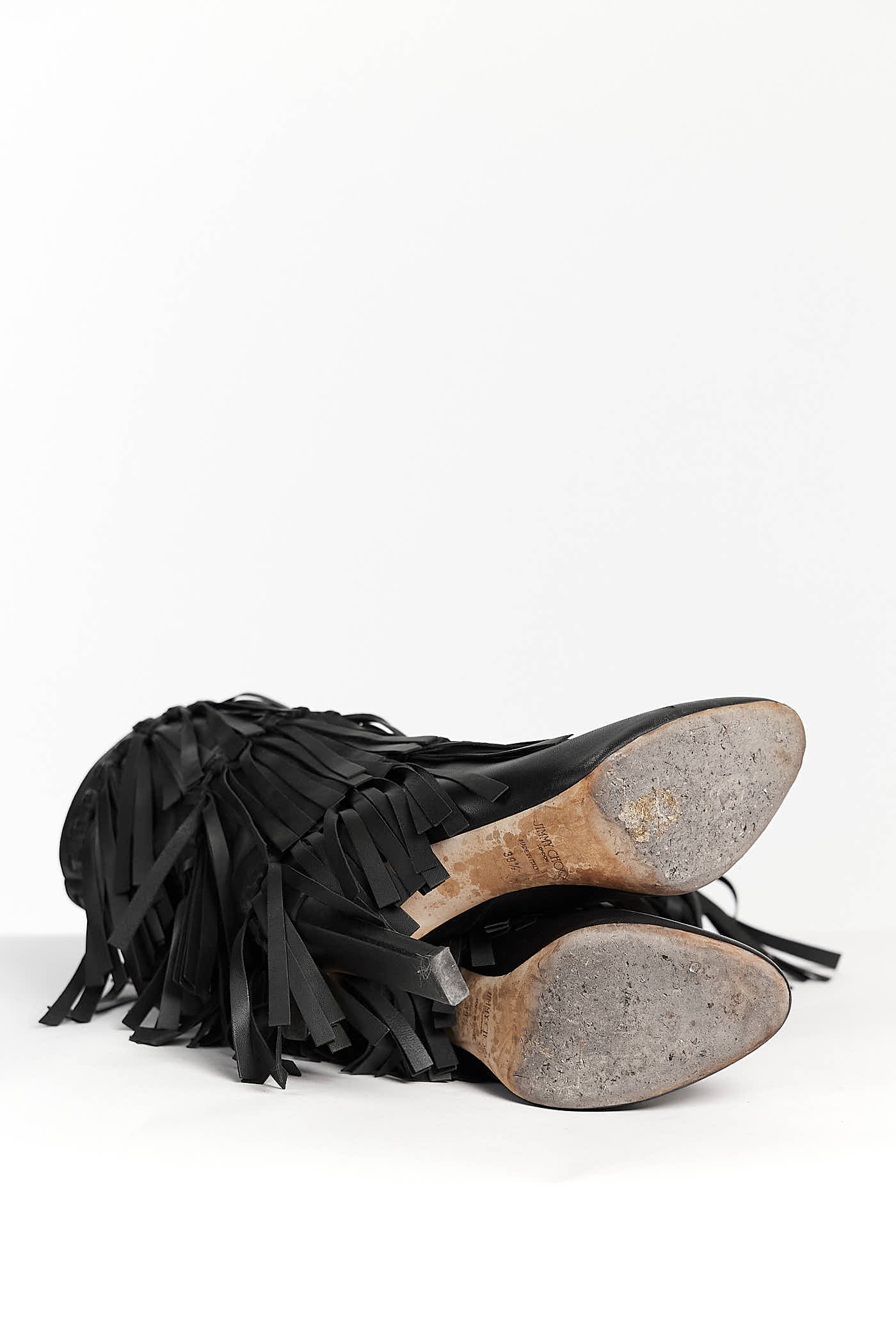 Jimmy Choo fringed leather boots 39.5