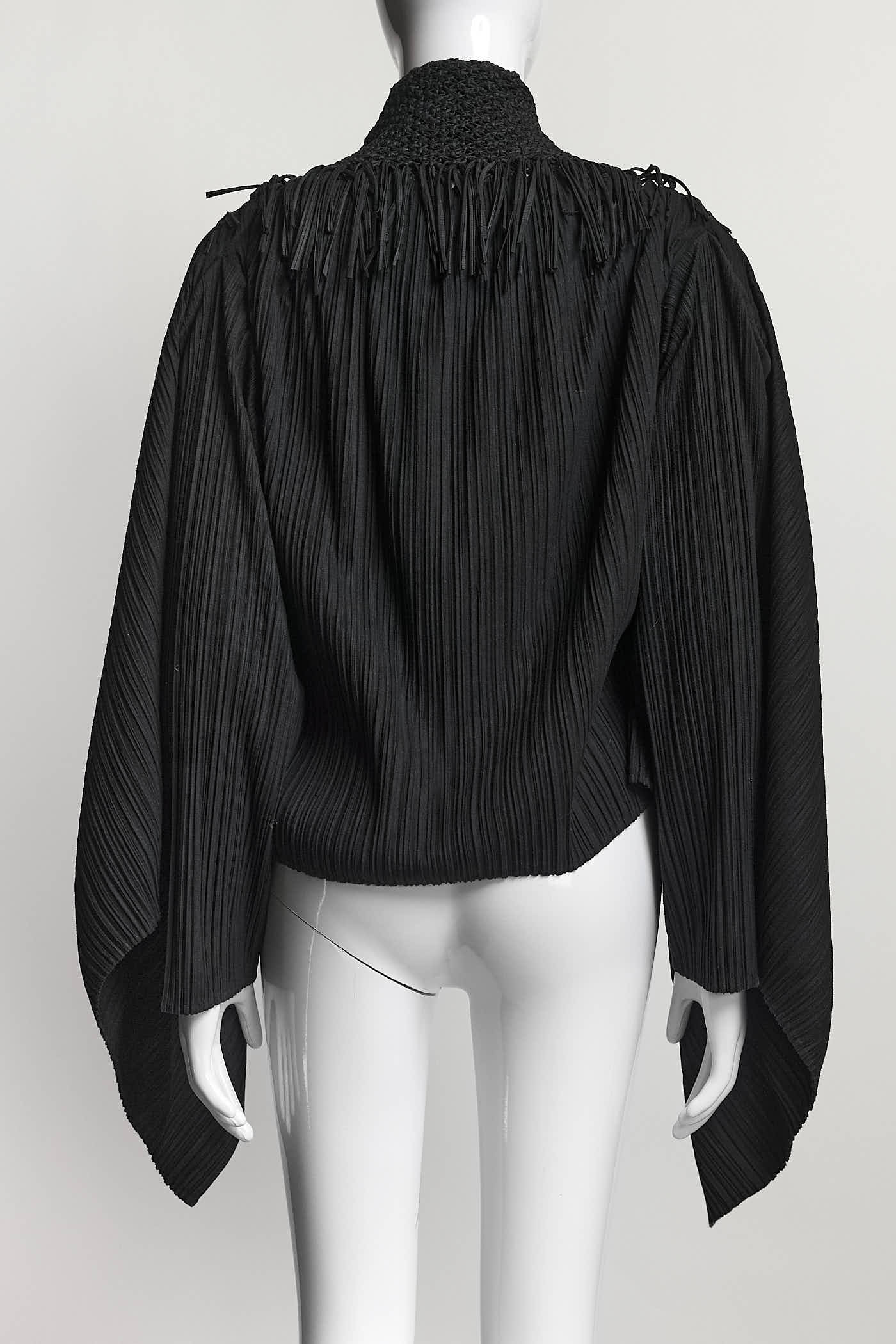 Issey Miyake Black Cardigan with Fringe 2