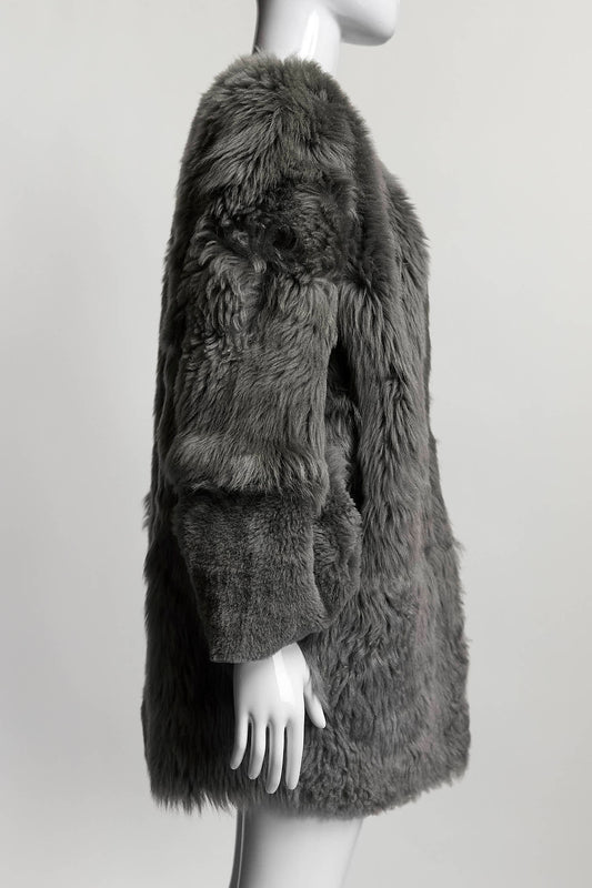 MaxMara Grey Fur Coat 8