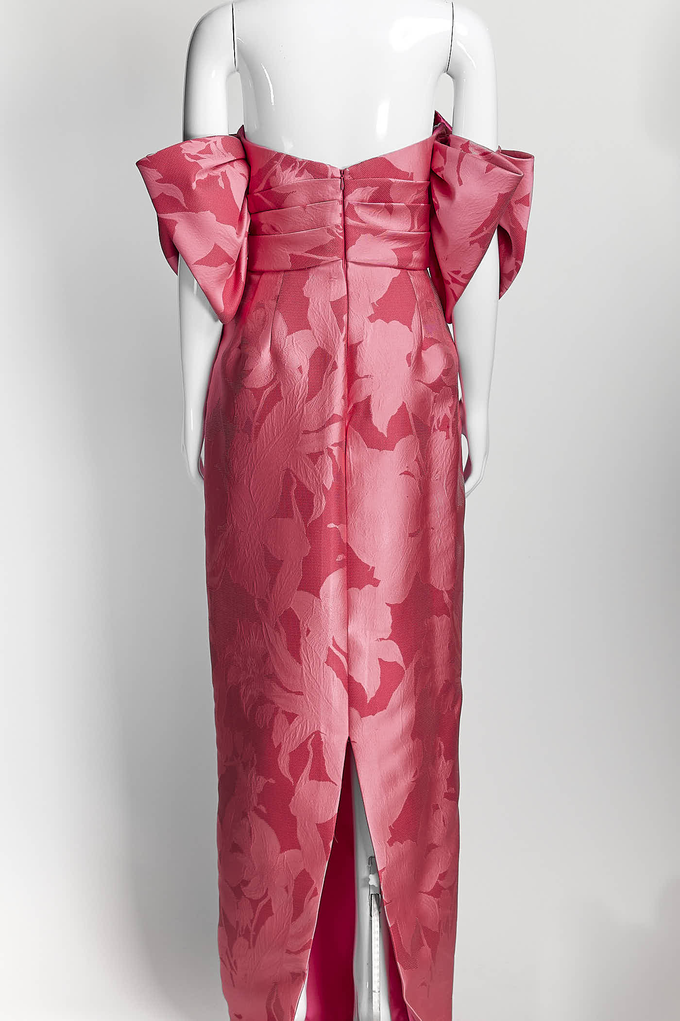 Audrey Brooks Pink Floral Off Shoulder Gown 10