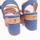 Chanel Denim Blue Chain Detail Ankle Strap Platform Sandals 38
