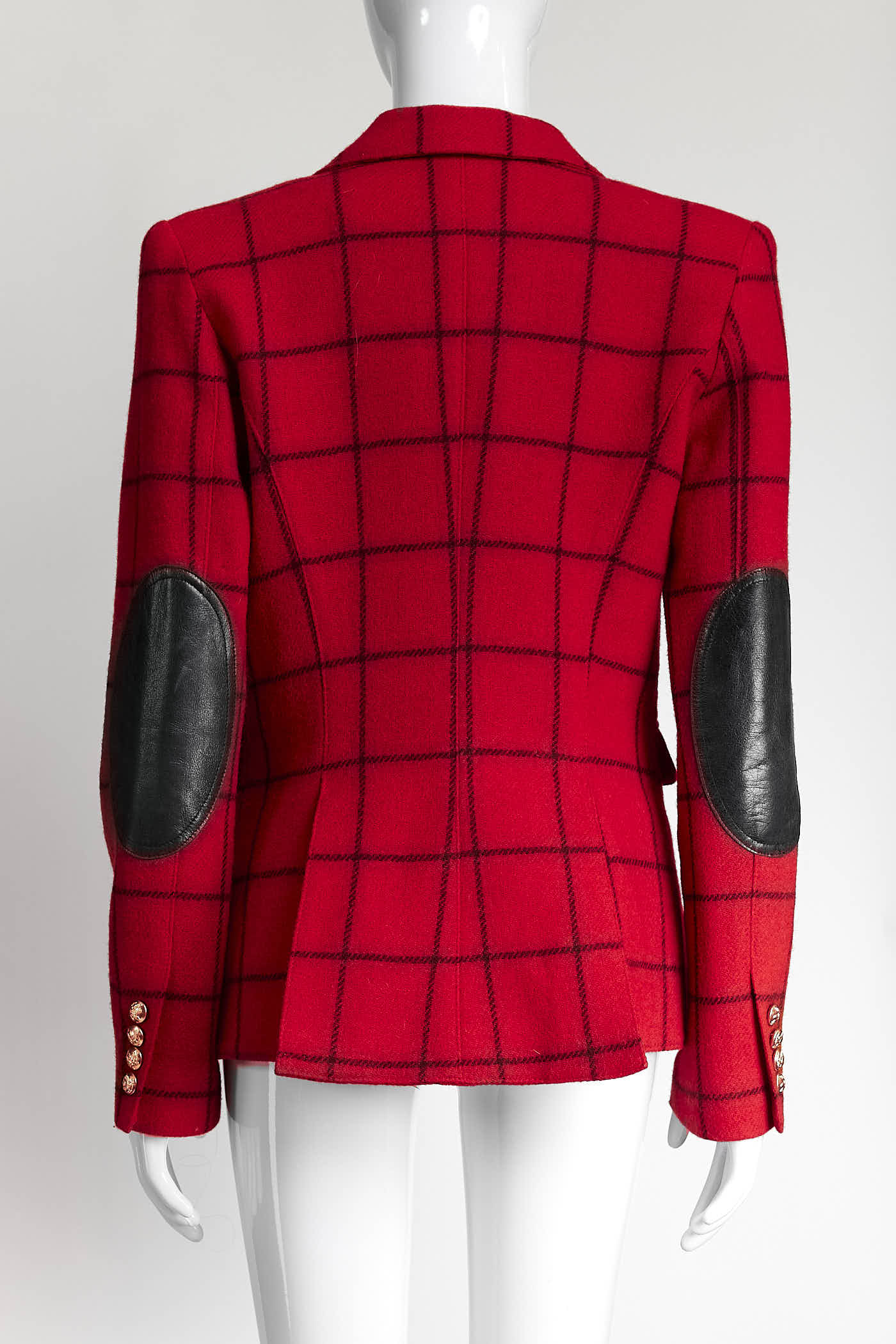 Smythe Red Windowpane Peaked Lapel Blazer 6